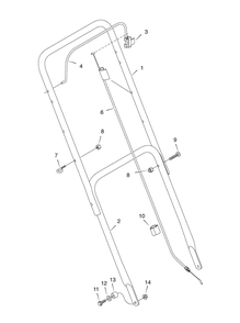 Handle Assembly Diagram and Parts List for 201010X51A 2007 Briggs and Stratton Lawn Mower